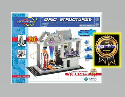 Snap Circuits BRIC: Structures | Brick & Electronics Exploration Kit | Over 20 Stem & Brick Projects | Full Color Project Manual | 20 Parts | 75 BRIC-2-Snap Adapters | 140+ BRICs