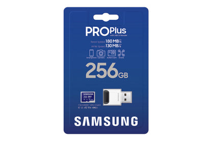 SAMSUNG 256GB Pro Plus microSD Card with Reader