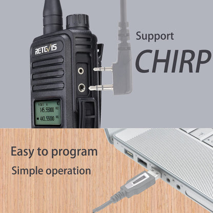 Retevis RT85 Walkie Talkies Long Range for Adults, Two Way Radios Long Range Rechargeable, High Power, Dual Band, 200 Channels, 1400 mAh Battery, Ham Radio for Camping Trekking Family (2 Pack)