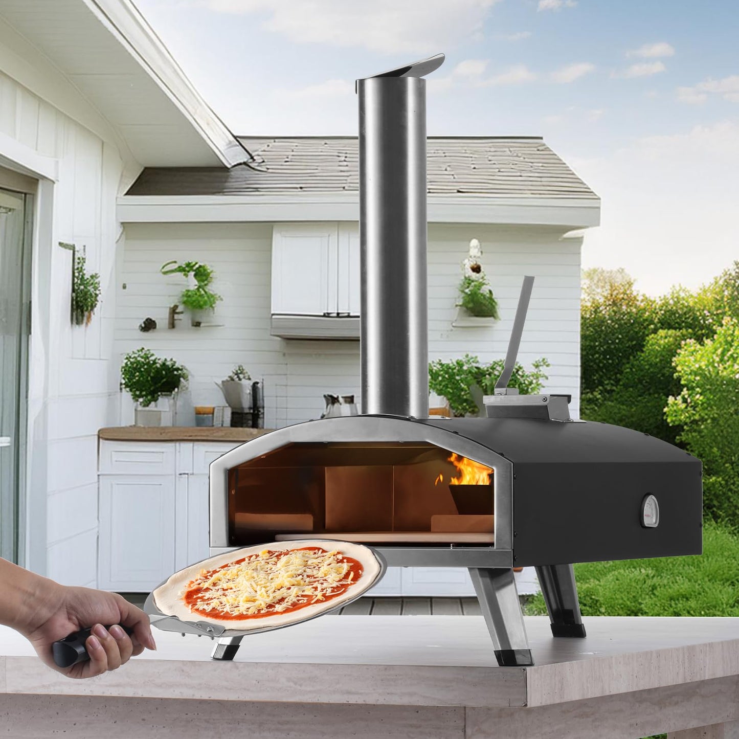 VEVOR Portable Wood Fired Pizza Oven for Outdoors