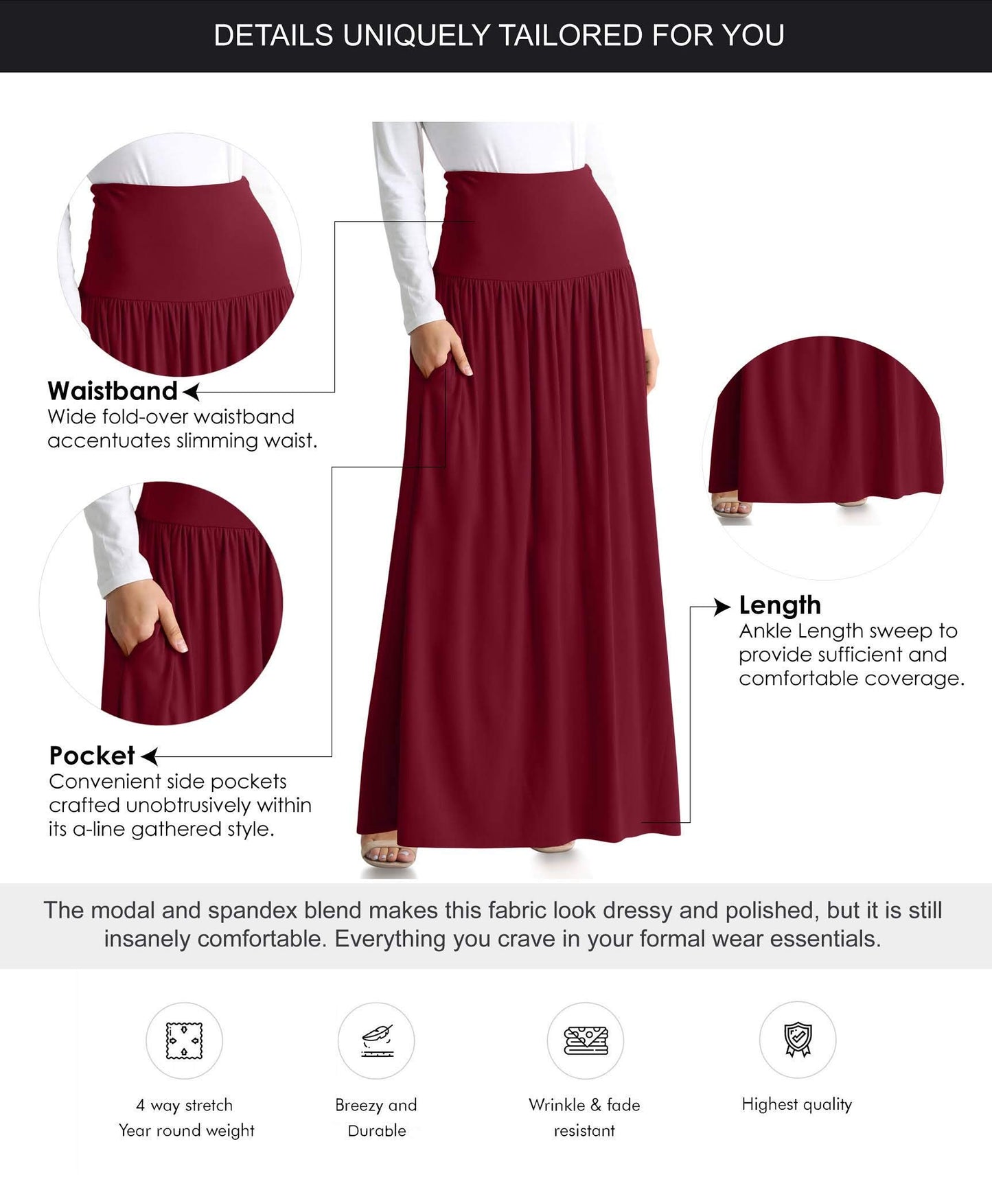 Simlu High Waisted Maxi Skirt