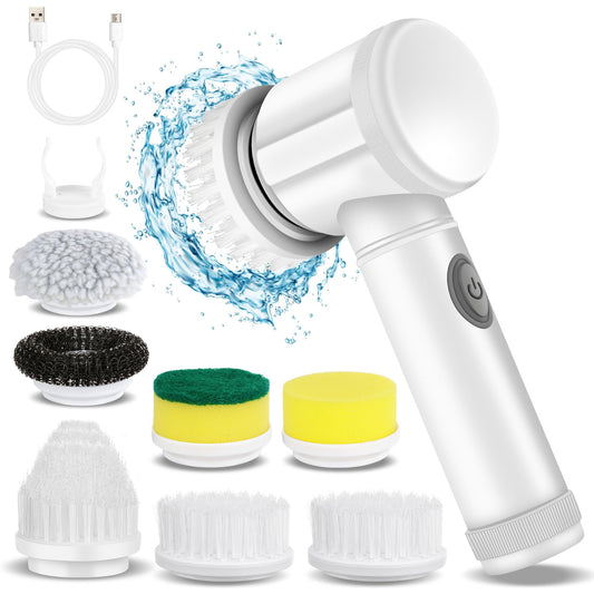 LEKISHE Electric Spin Scrubber,Bathroom Cleaning Scrubber Rechargeable Shower Scrubber for Cleaning Tile,Floor,Sink,Window,Power Scrubber Cordless with 7 Replaceable Cleaning Brush Heads