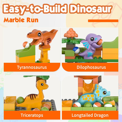 Dinosaur Marble Run with STEM Building Blocks