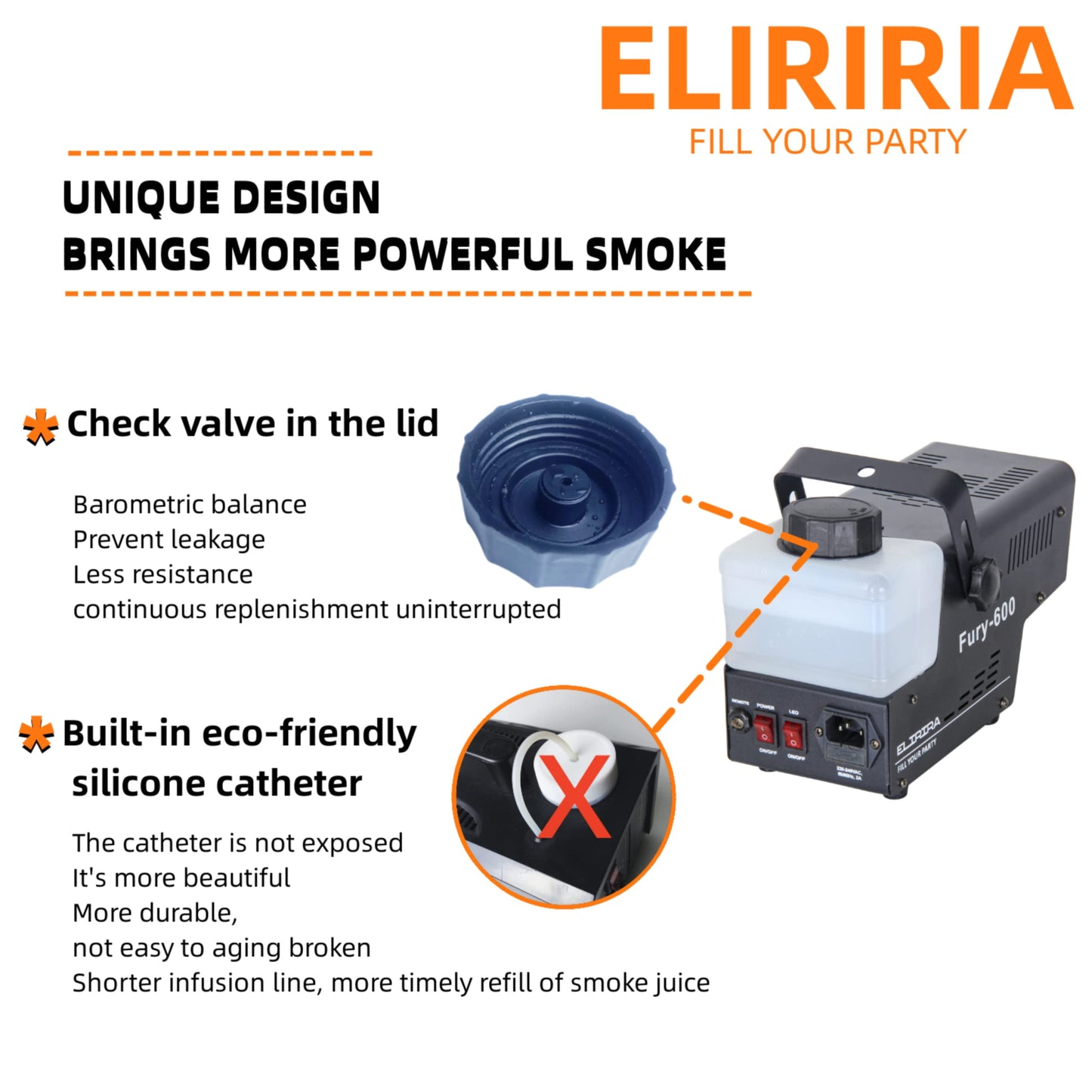 ELIRIRA 600W Fog Machine with LED Light