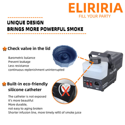 ELIRIRA 600W Fog Machine with LED Light