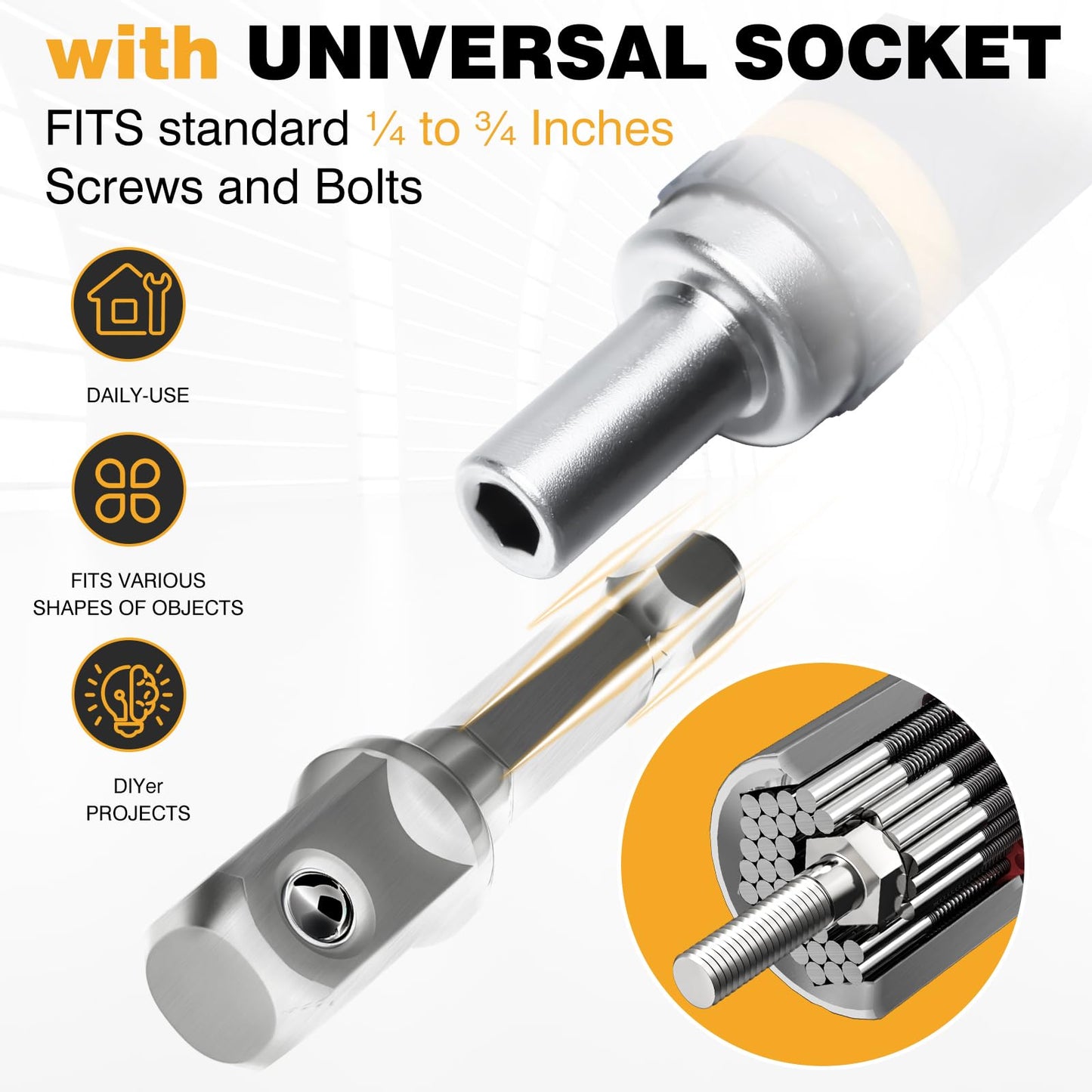 Universal Socket Tool Set - 25 PCS Adapter