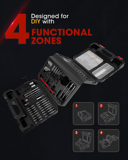 KingTool Drill Bit Set - 418 PCS Drill Bits, Drill Set & Drill Bit for Wood, Metal, Masonry, Cement, Screwdriver Bit Set Combo Kit Perfect for DIY Projects and Home Repairs