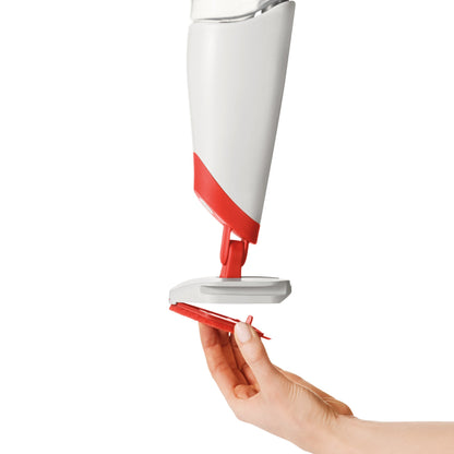 OXO Good Grips Microfiber Spray Mop with Slide-Out Scrubber,Red/White