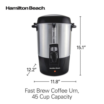 Hamilton Beach 45 Cup Fast Brew Coffee Urn and Hot Beverage Dispenser, 40521