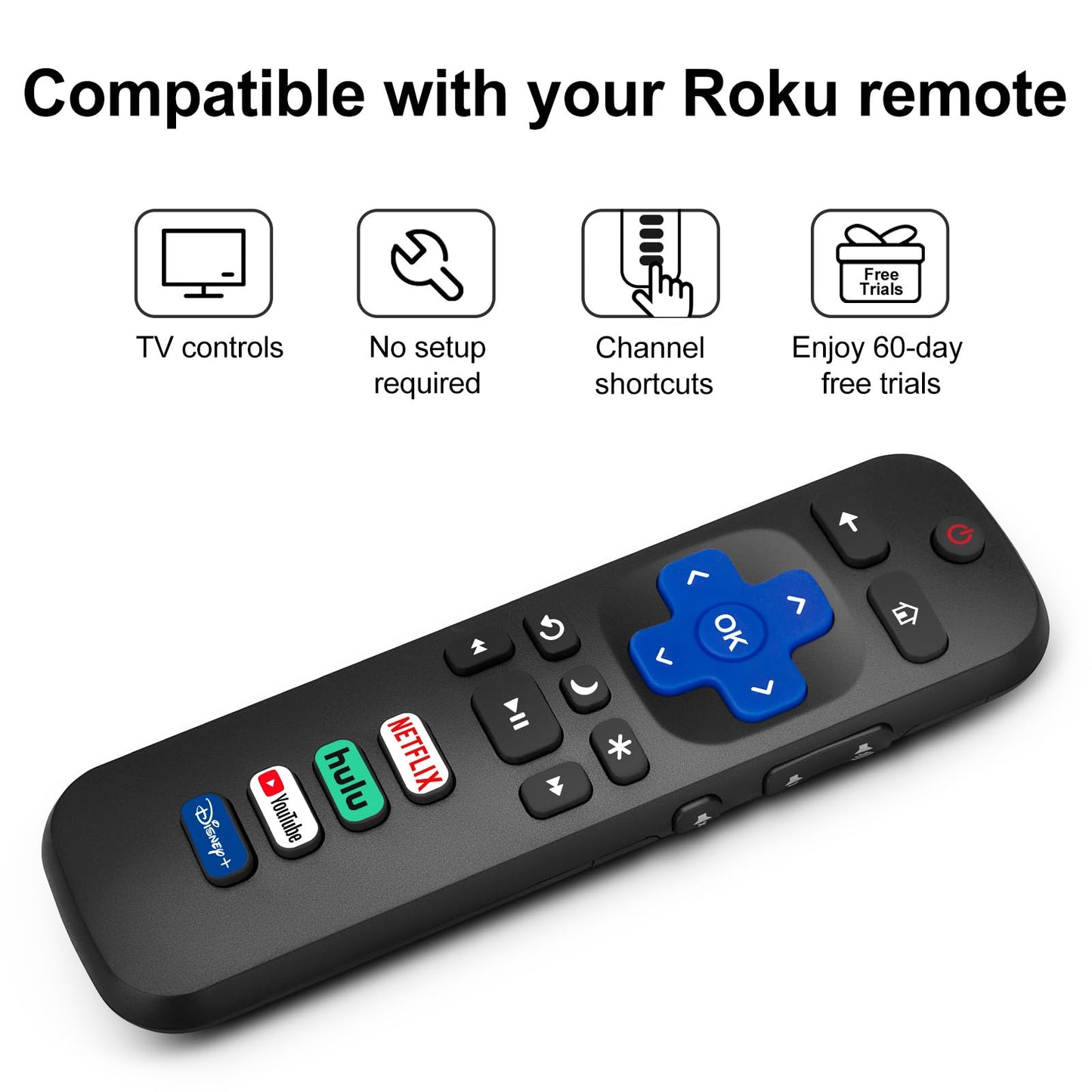 2 Pack Replacement Remote for Roku TVs