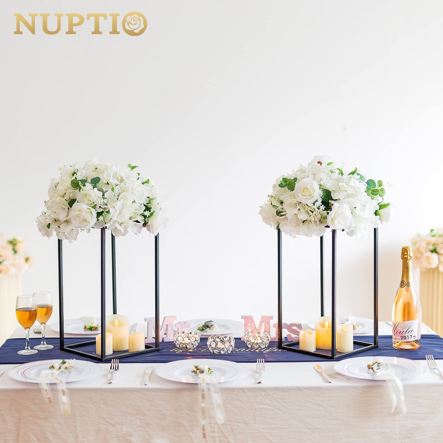 Nuptio Black Cylinder & Square Vases Set