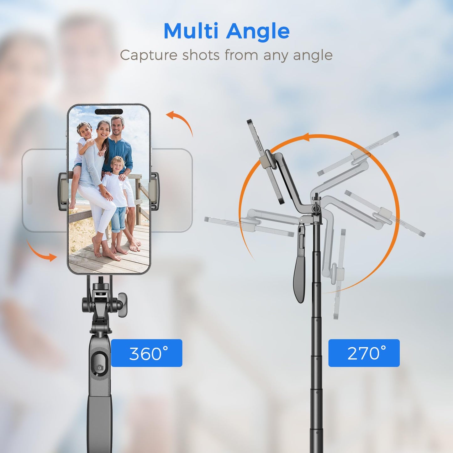 Extendable Selfie Stick Tripod with Remote Control