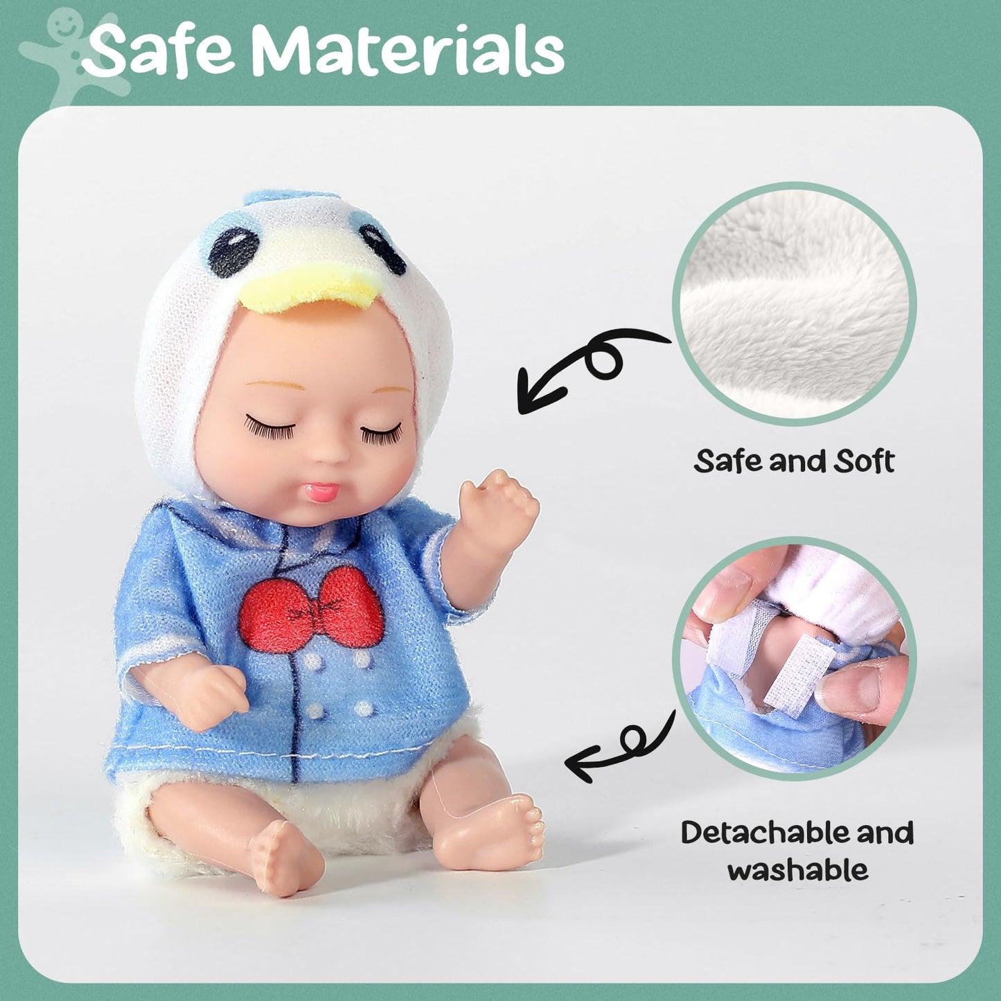 6 Sets Mini Reborn Baby Dolls for Kids
