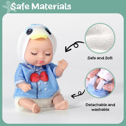 6 Sets Mini Reborn Baby Dolls for Kids