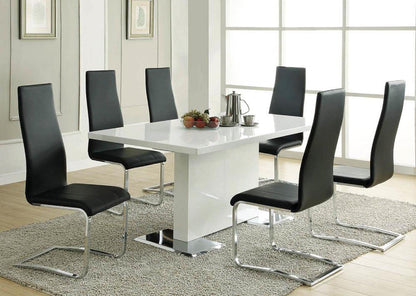 COASTER Wexford Upholstered Dining Chairs Black and Chrome (Set of 4)