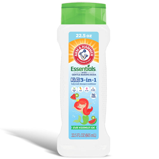 Arm & Hammer Essentials Kids Body Wash - 3-in-1 Watermelon Kiwi 22.5oz - Kids Shampoo and Body Wash And Conditioner - Non Toxic Body Wash