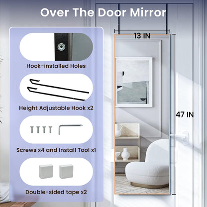 Anpark 47x14 Over Door Full Length Mirror