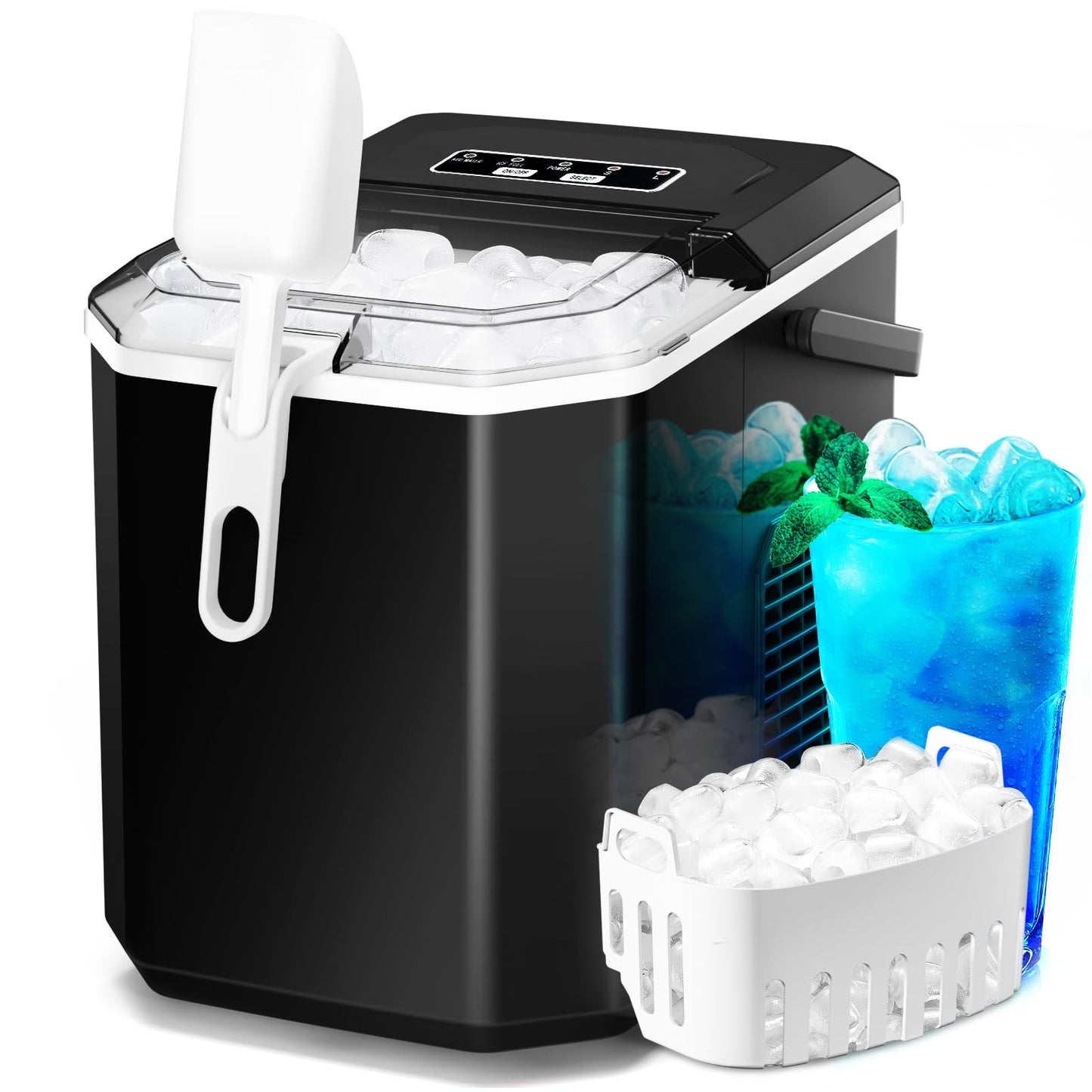 ZAFRO Self-Cleaning Countertop Ice Maker Machine