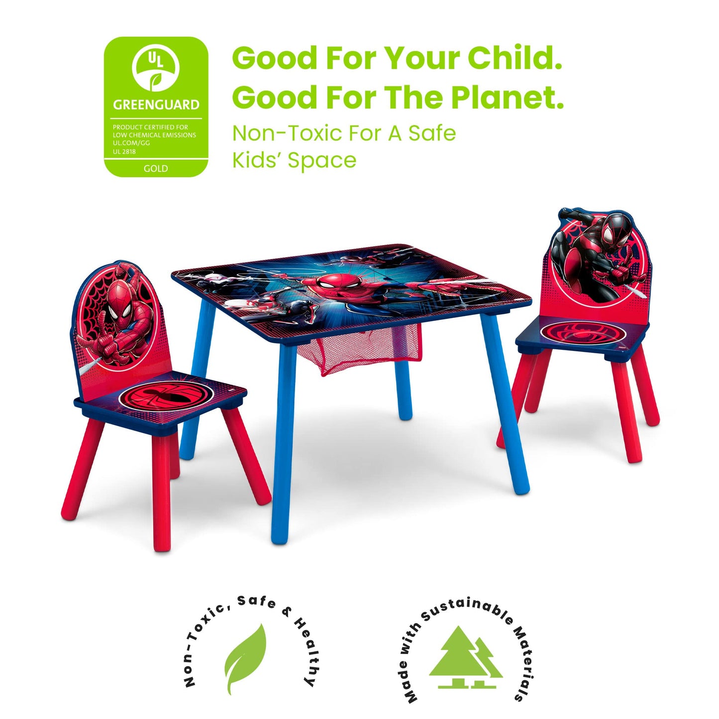 Delta Children Spider-Man Kids Table Set with Chairs