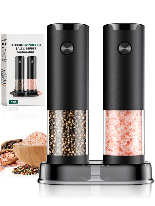 Electric Salt and Pepper Grinder Set - 2 Pack