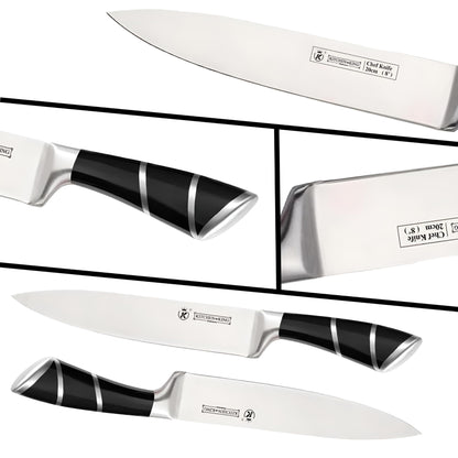 9-Piece Black Kitchen Knife Set with Block