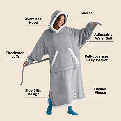 Bedsure Cozy Sherpa Wearable Blanket Hoodie