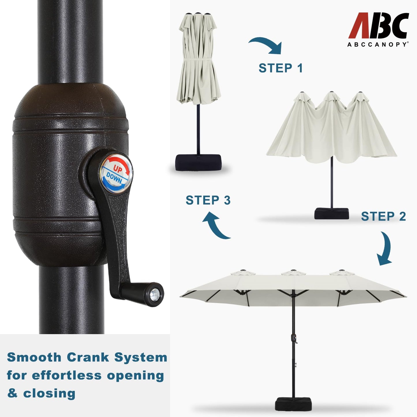 ABCCANOPY 15FT Double Sided Pool Umbrella