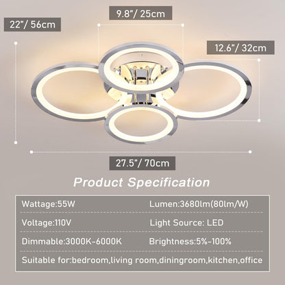 ADISUN Dimmable LED Flush Mount Ceiling Light
