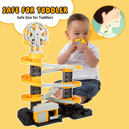Kids Toys Race Tracks Toy for 3 4 5 6 7 8 Year Old Boys Girls, 2 PCS Truck Car and Flexible Track Play Set Create A Engineering Road Games Toddler Best Gifts (SY-006)