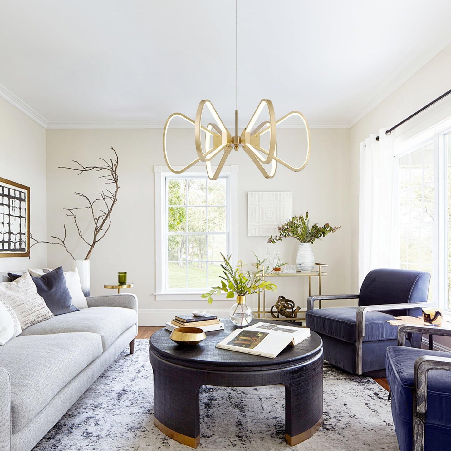 Rotatable LED Chandelier 6-Light Pendant Fixture