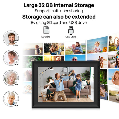 10.1" WiFi Digital Photo Frame with 32GB Storage