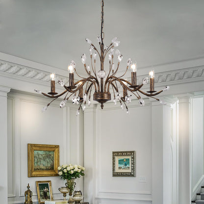 Zicbol 6-Light Vintage Crystal Chandelier Pendant