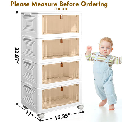 4-Tier Stackable Storage Bins with Lids