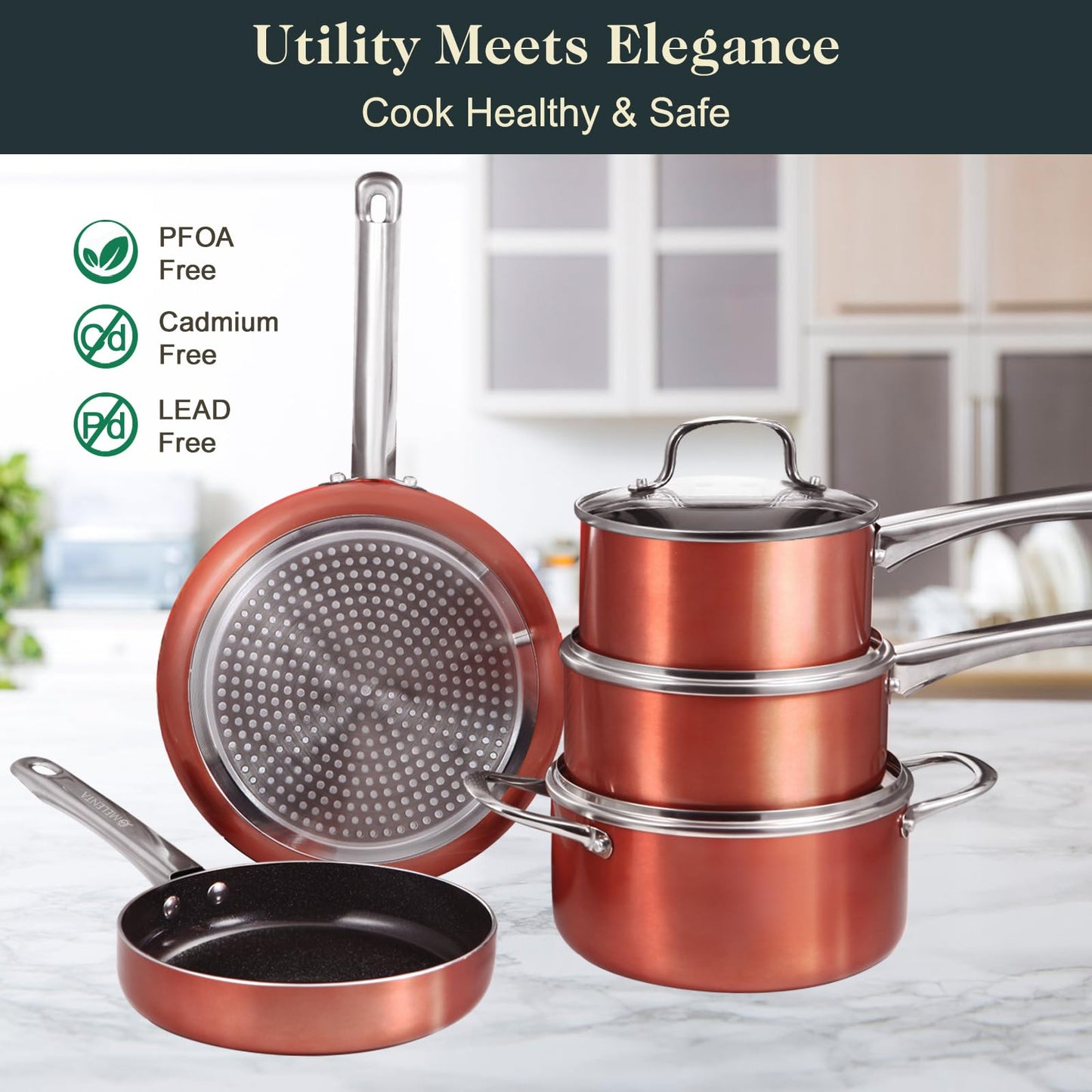 11-Piece Non-Stick Ceramic Cookware Set