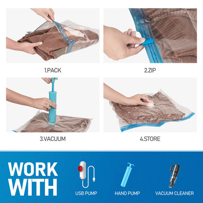 12 Pack VMstr Storage Bags with Hand Pump