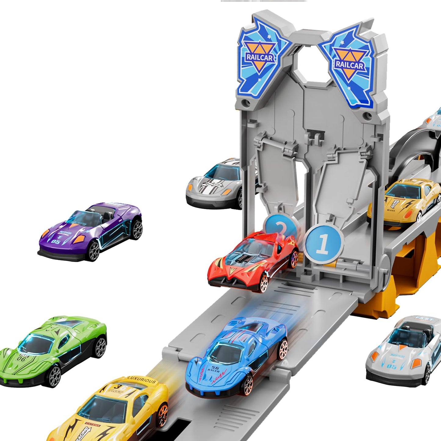 Transport Truck with 24 Die-Cast Cars for Kids