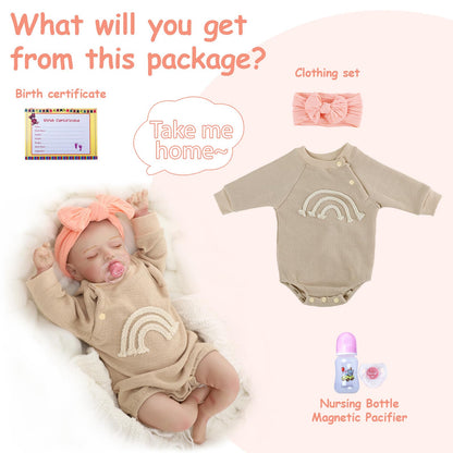 Reborn Baby Doll with Feeding Toy Kit