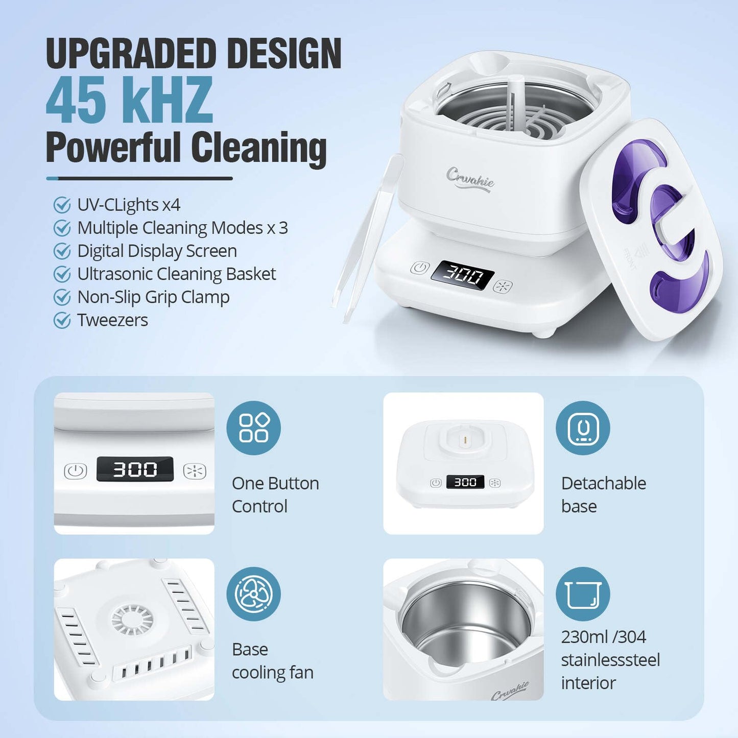 Ultrasonic Retainer Cleaner with Digital Timer