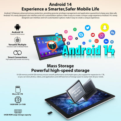 10 Inch ROWT Android Tablet with 10GB RAM