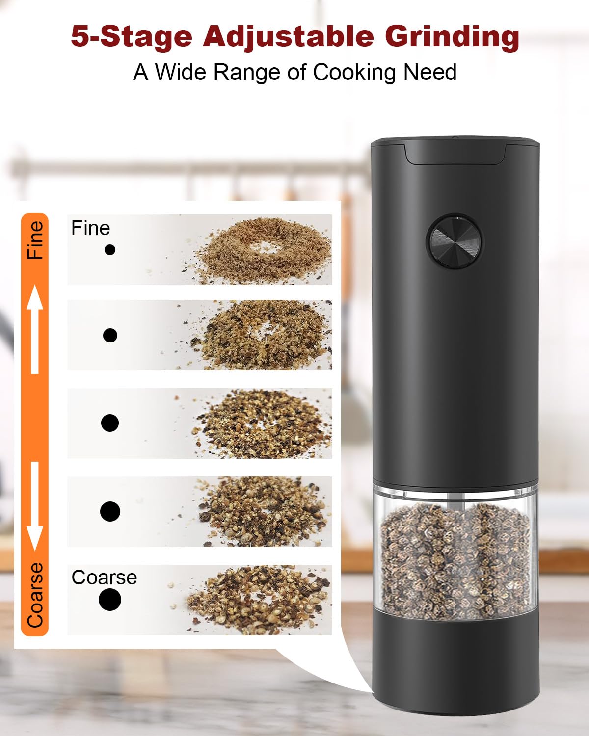 COKUNST Electric Salt and Pepper Grinder Set