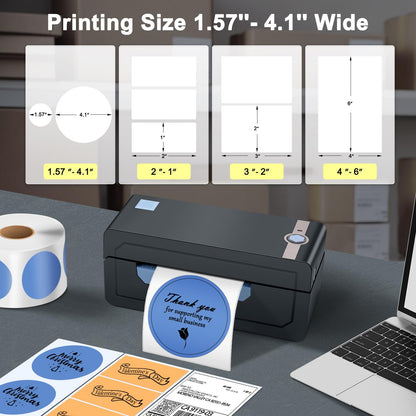 JADENS Wireless 4x6 Bluetooth Label Printer