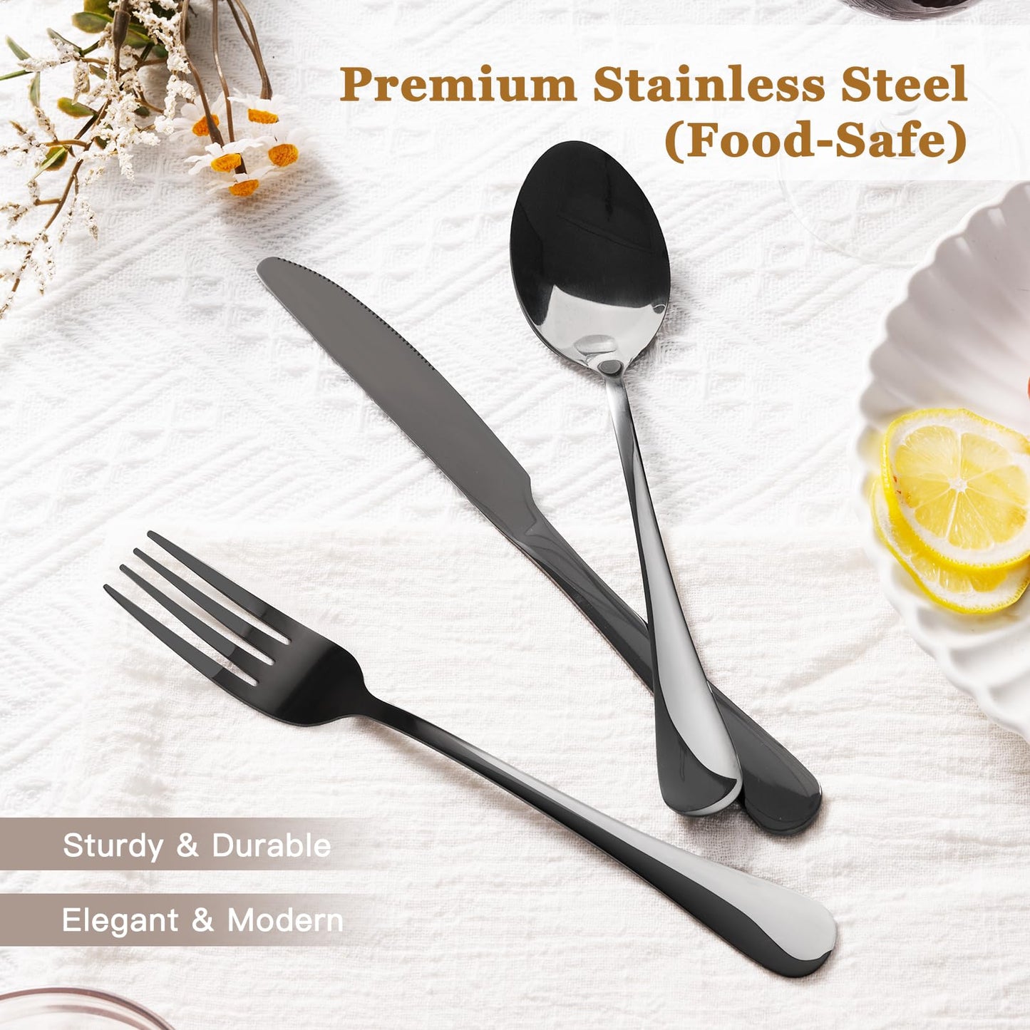 Astercook 24-Piece Stainless Steel Flatware Set