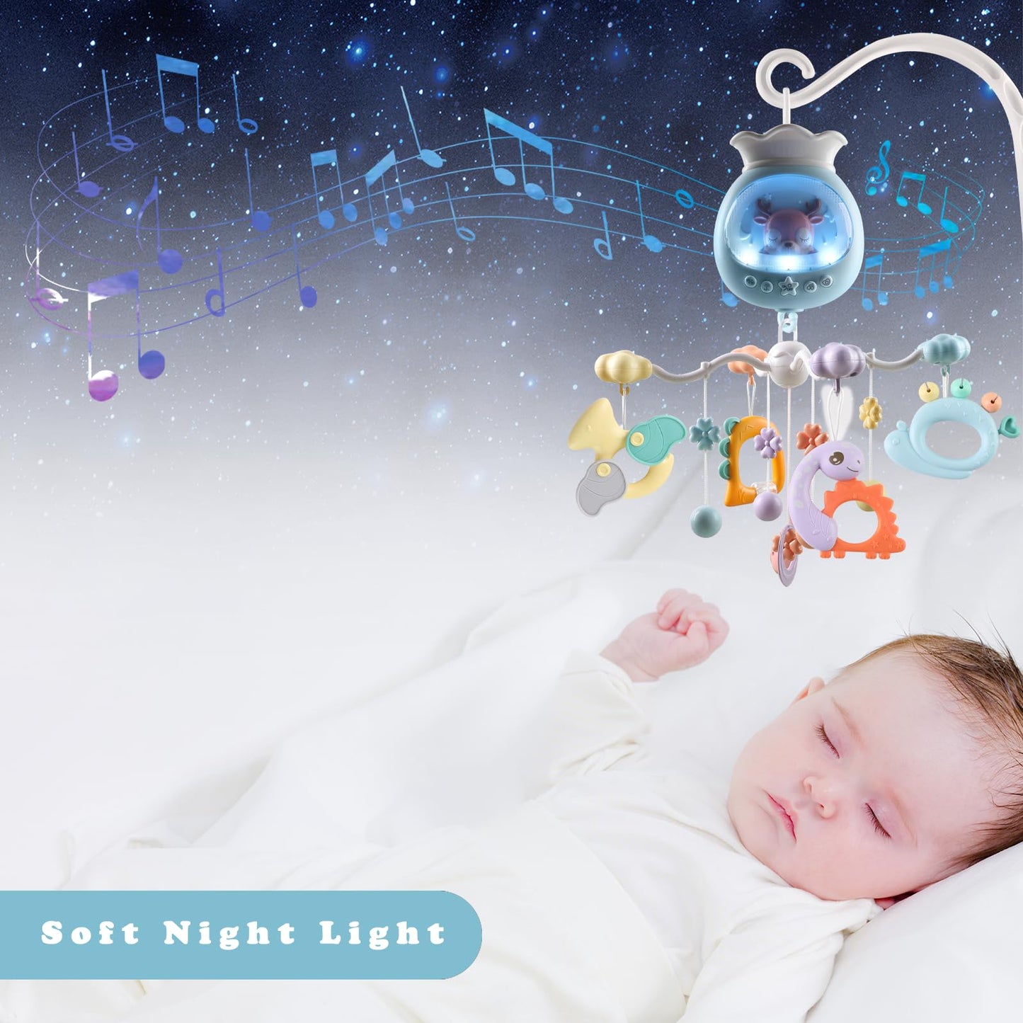 Baby Crib Mobile with Music & Remote Control