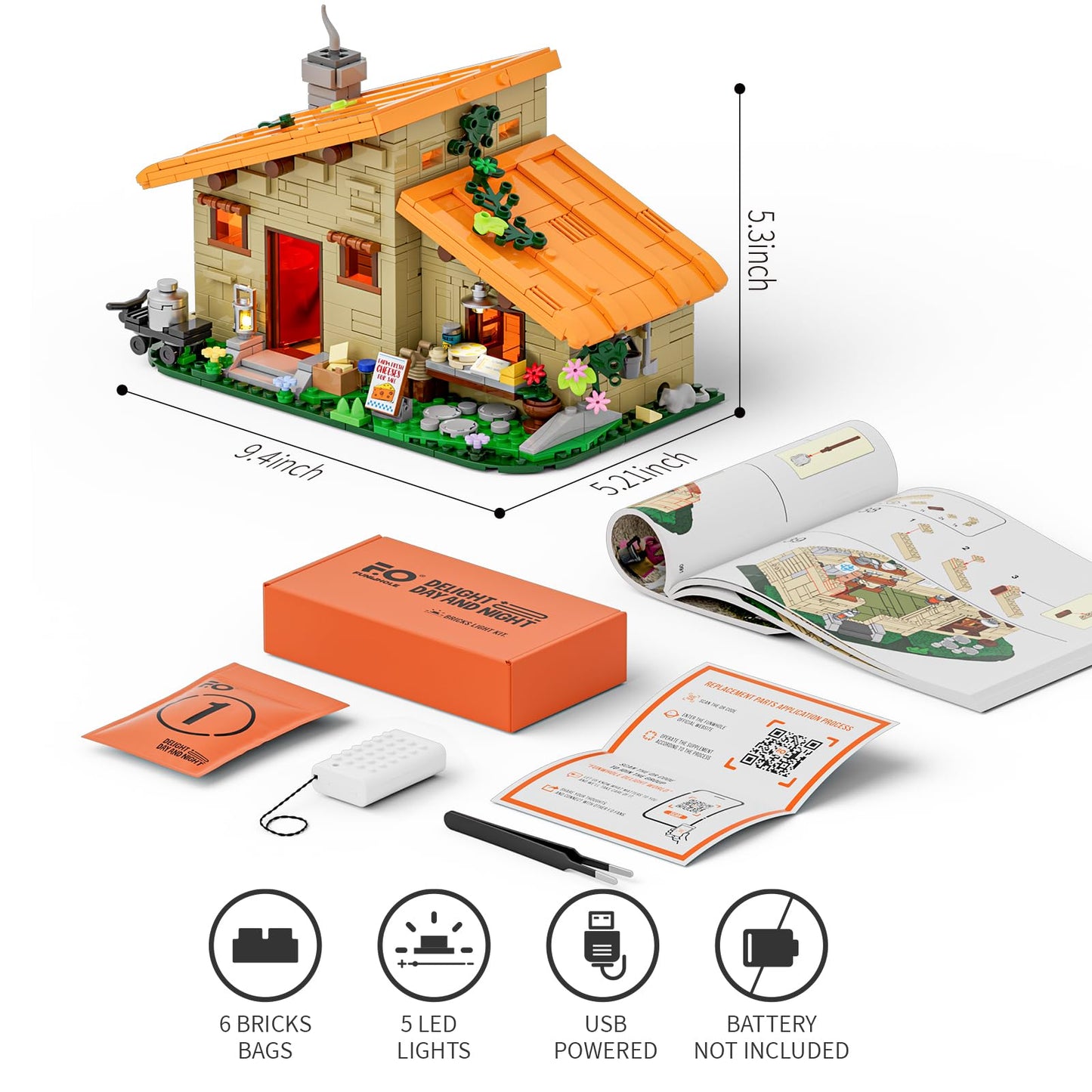 867 Pcs Farm Cheese House LED Light Set