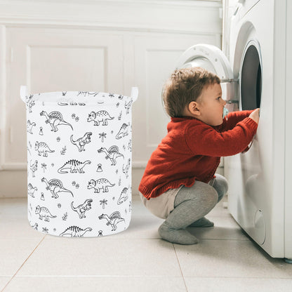 Foldable Baby Laundry Basket Hamper for Nursery Girl Boy kids Clothes laundry hamper basket Portable Tall Collapsible Cute Laundry Basket Organizer, Nursery Storage Basket with Handles (Dinosaurs)
