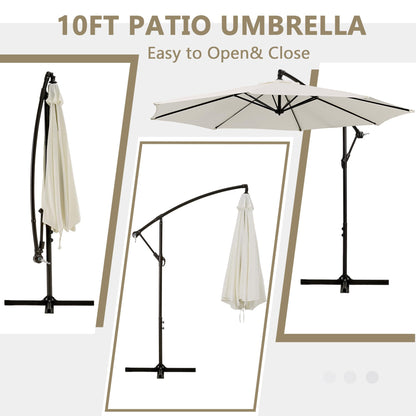 VECELO 10ft Offset Patio Umbrella