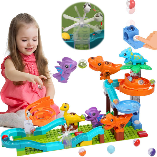 Dinosaur Marble Run Building Blocks for Kids