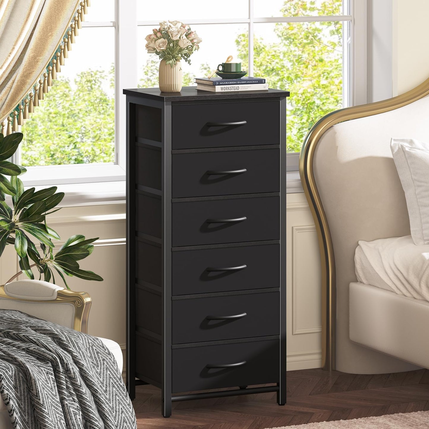 Yoobure Tall Nightstand with 6 Storage Drawers