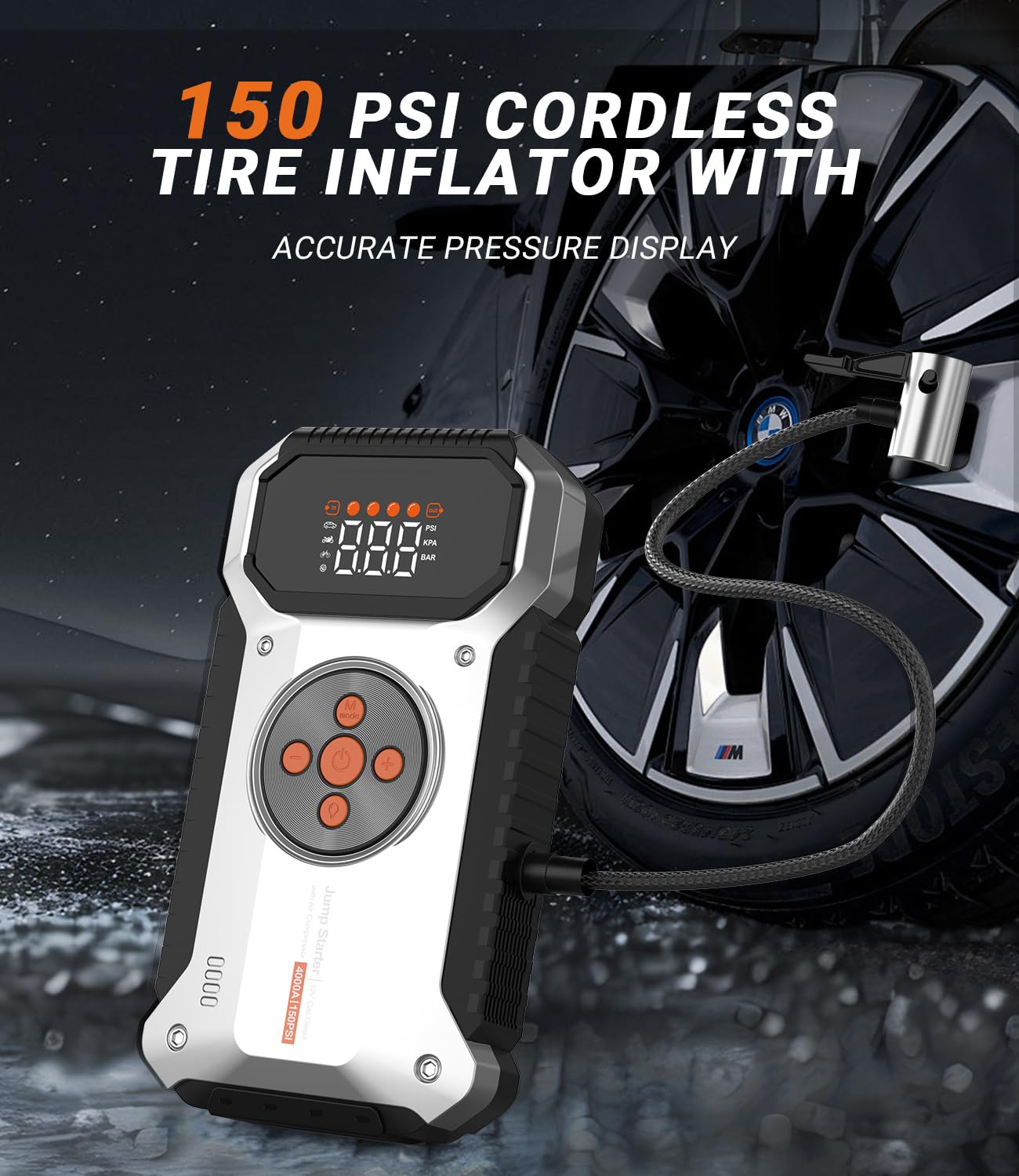 Portable Car Jump Starter with Air Compressor