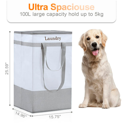 2 Pack Laundry Basket with Easy Carry Handles